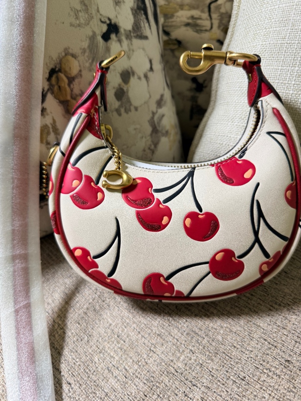 Cherry Print Coach Jonie Bag